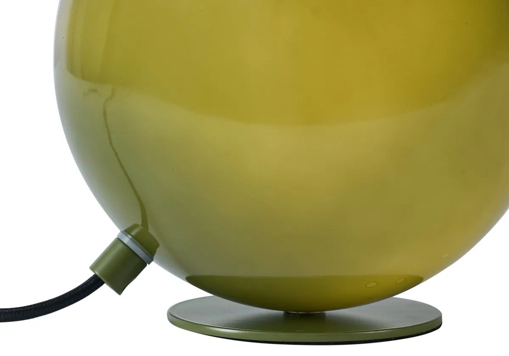 Lampada da tavolo retrò verde con vetro - Mabel