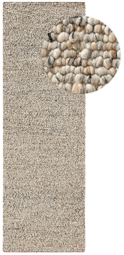 benuta Pure Tappeto passatoia in lana Patch Multicolor 80x250 cm - Tappeto fibra naturale