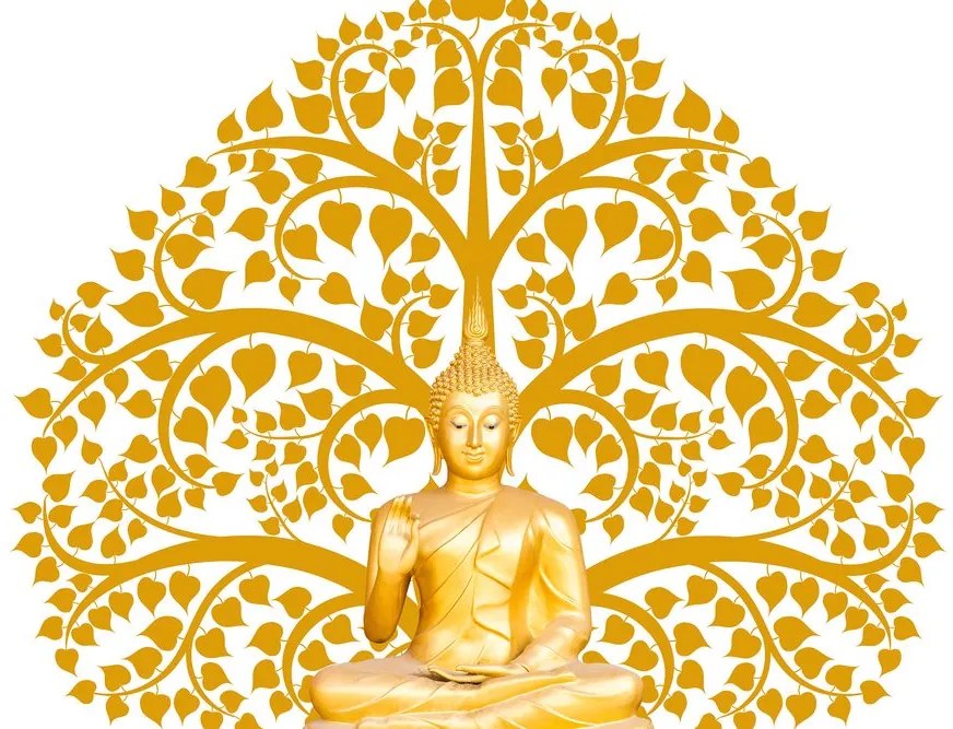 Stampa su tela – Buddha con albero della vita
