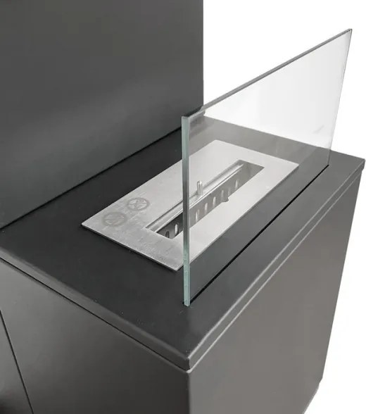 Camino a bioetanolo da terra Oslo in acciao nero L38xP38xH100 cm