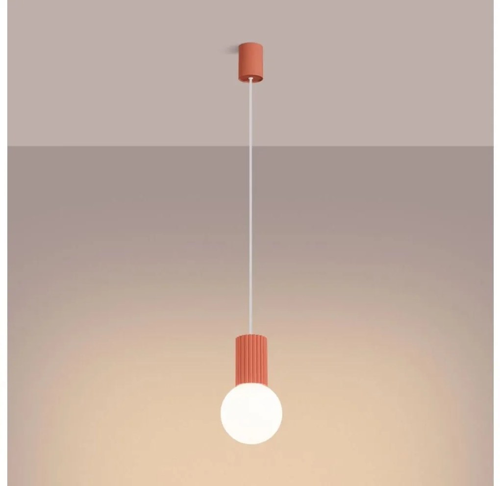 Sollux SL.1754 - Lampadario a sospensione con filo HALO 1xG9/8W/230V diametro 12 cm rosa