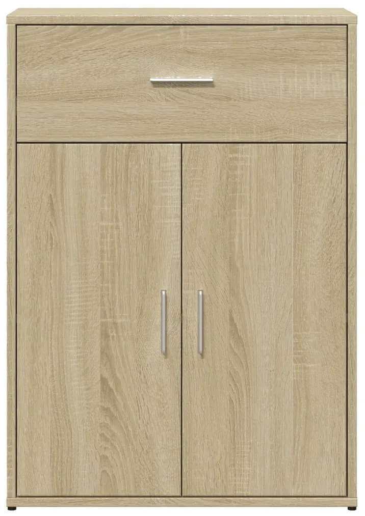 Credenze 2 pz rovere sonoma 60x30x84 cm in legno multistrato