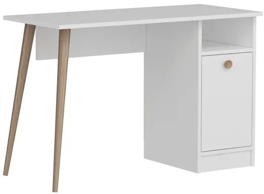 Tavolo da lavoro CANNAS 110x74 cm bianco/marrone