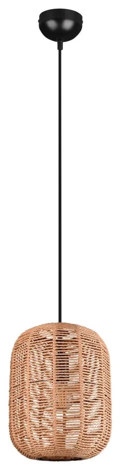 Lampadario marrone chiaro con paralume in tessuto ø 25 cm Runa - Trio