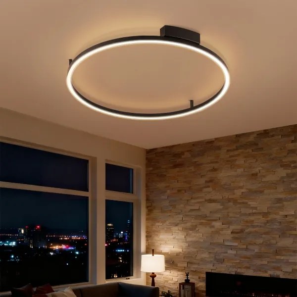 Brilagi - Lampada a LED dimmerabile PORTOFINO LED/60W/230V Ø 80 cm nera + telecomando