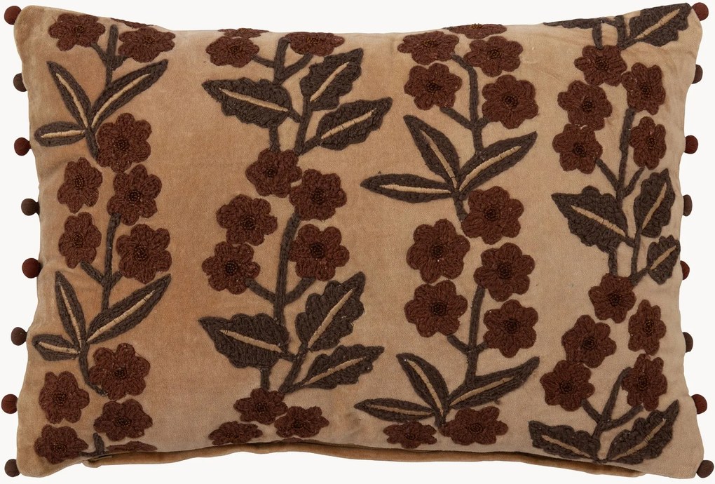Cuscino decorativo in cotone Flowers and Leaves
