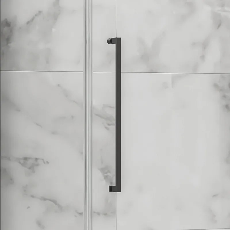 Box doccia 90x140 telaio gun metal porta battente laterale fisso 90cm | KT5000GM - KAMALU