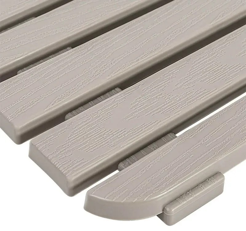 Pedana doccia antiscivolo 80x50 cm tortora con effetto legno in plastica