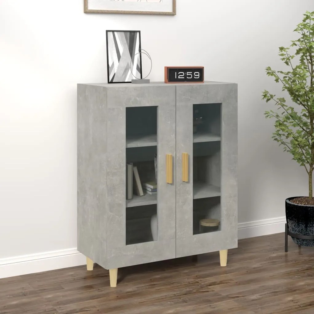 Credenza Grigio Cemento 69,5x34x90 Cm İn Legno Multistrato /