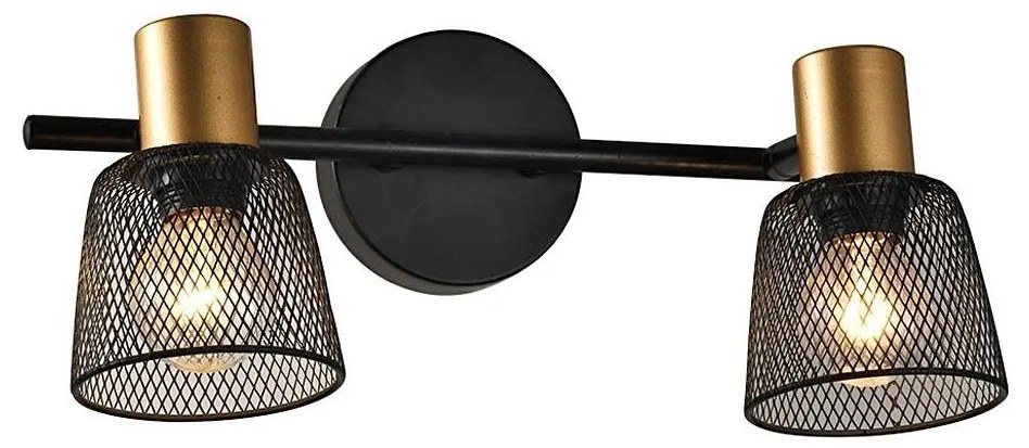 Prezent 75471 - Faretto da parete DAYTONA 2xE14/40W/230V nero/oro