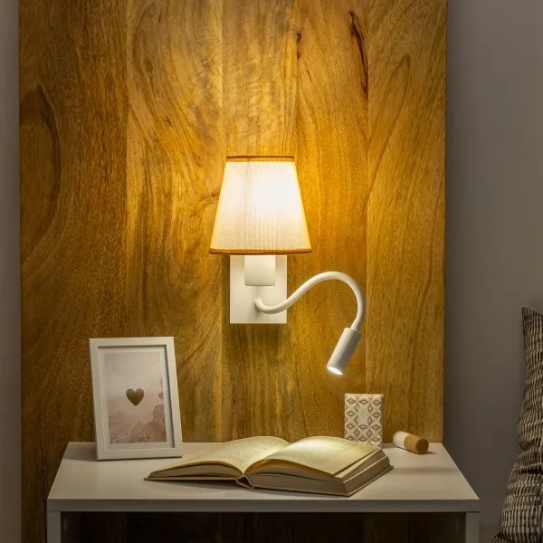 Brilagi - Applique a LED NUBILA 1xE27/25W/230V +LED/3W bianco/marrone chiaro