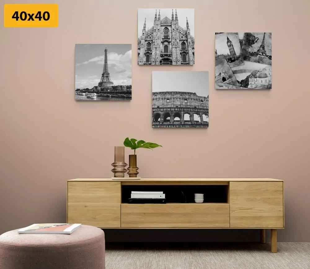 Set di quadri – Tocco di storia in bianco e nero