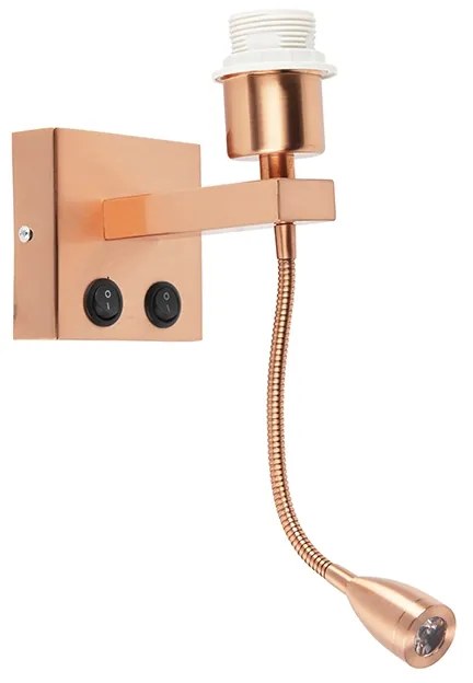 Lampada da parete moderna in rame con braccio flessibile - Brescia Combi