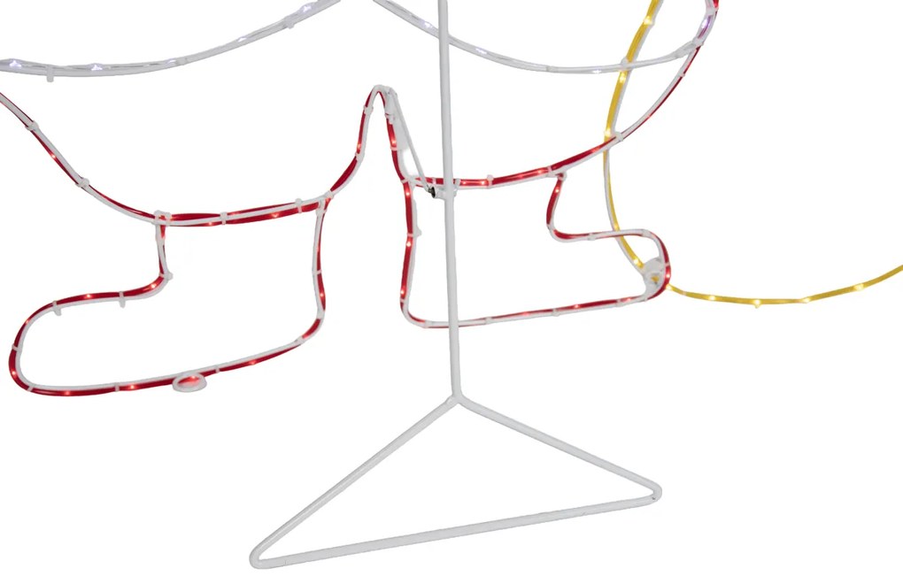 Lampada da terra natalizia Babbo Natale 117 cm con LED e timer IP44 - Pax