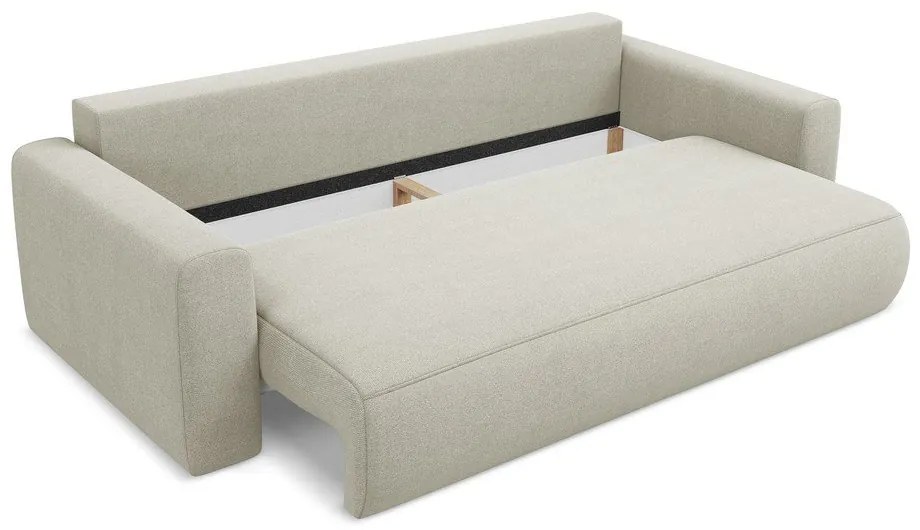 Divano beige allungabile/con contenitore 238 cm Kapua – Makamii