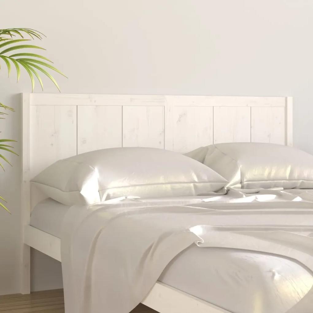 Testiera per letto bianca 145,5x4x100 cm legno massello di pino