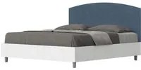 Letto Matrimoniale 160x200 cm struttura bianco frassino testata Ant - Senza rete,Microfibra,Blu