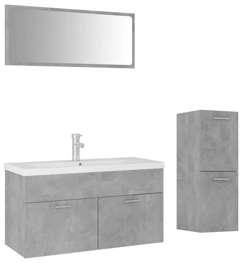 Set mobili da bagno grigio cemento in truciolato