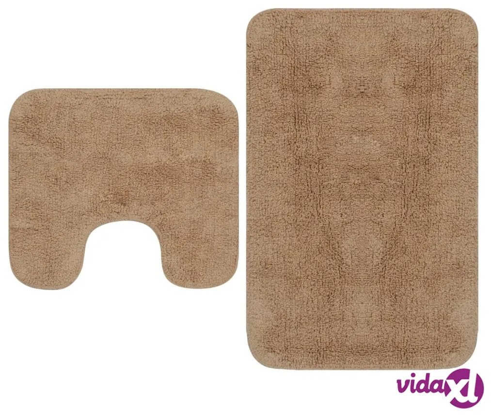 vidaXL Set Tappetini per Bagno 2 pz in Tessuto Beige
