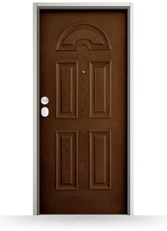 Porta blindata, Exclusive, Noce medio, 800 x 2100 mm ou su misura, modello Farneta, classe di sicurezza 4, configura individualmente