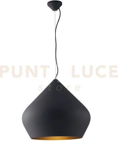 Lampadario a sospensione tholos nera e oro 1 luce attacco e27 52x20...