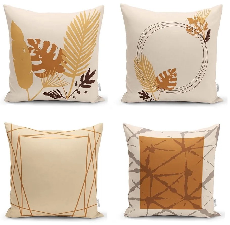 Federe arancione e beige in set da 4 43x43 cm - Minimalist Cushion Covers