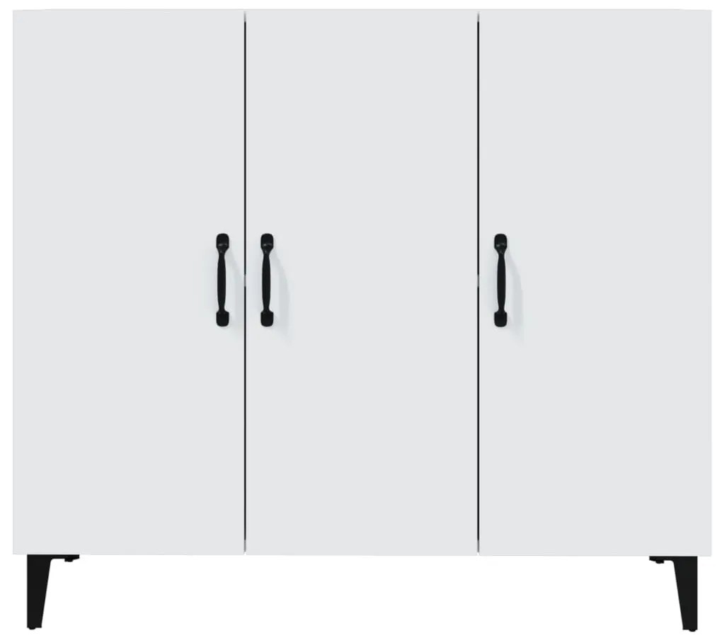 Credenza bianca 90x34x80 cm in legno multistrato