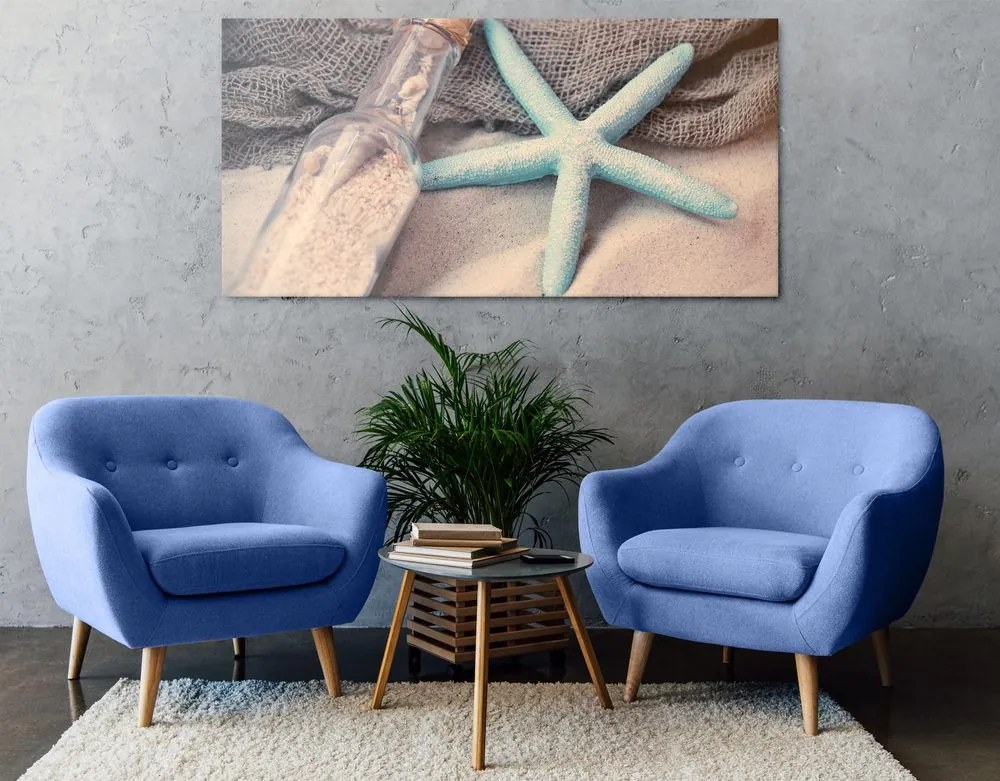 Quadro su tela – Stella marina sulla spiaggia