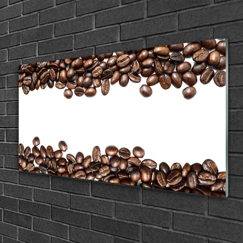 Quadro in vetro Cucina a chicchi di caffè 100x50 cm 2 appendini