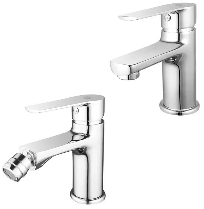Set miscelatori lavabo e bidet cromato con scarico incluso Juliette