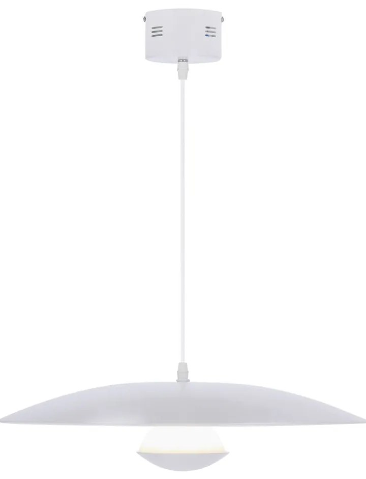 Lampadario LED bianco con paralume in metallo Lund – Candellux Lighting
