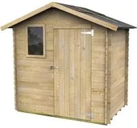 Casetta Box da Giardino per Attrezzi 198x130 cm con Porta Singola Cieca in Legno Naturale