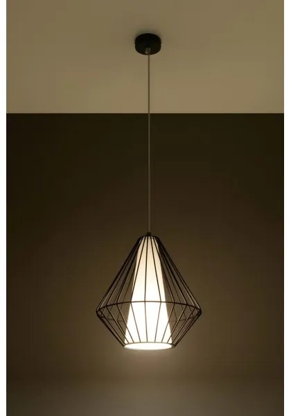 Lampadario a sospensione con filo DEMI 1xE27/60W/230V nero/bianco