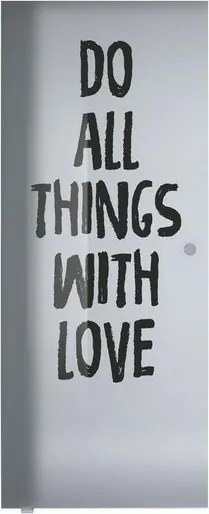 Anta per porta scorrevole esterno muro Love in vetro nero serigrafato, L 88 x H 215 cm spessore 8 mm, apertura sinistra