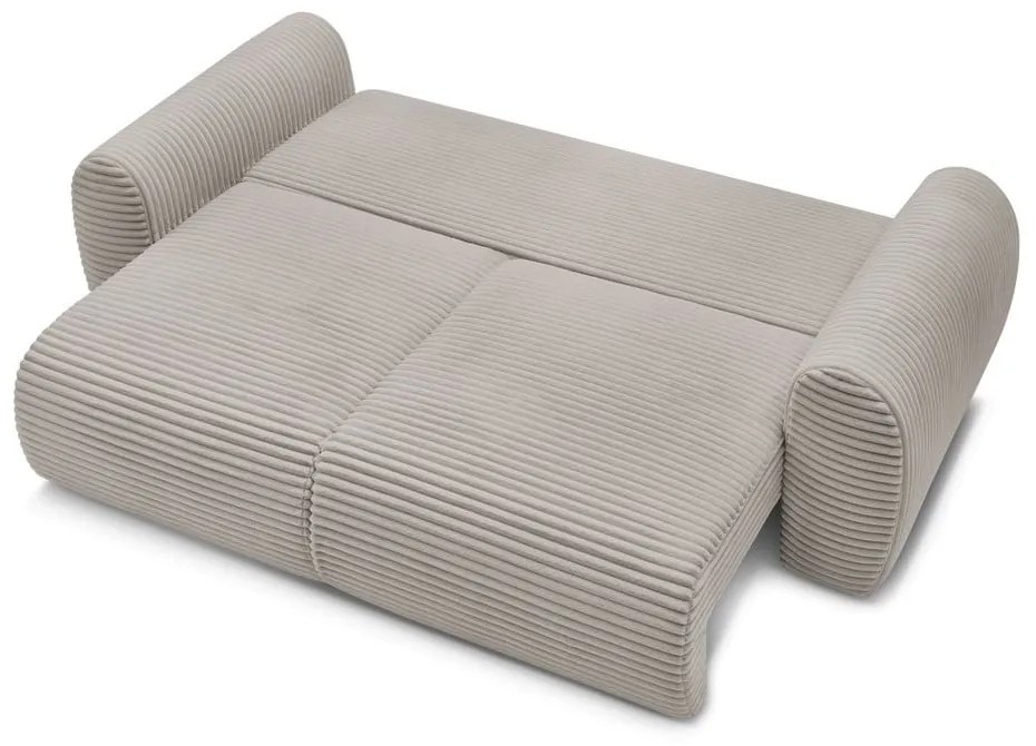 Divano in grigio chiaro/beige allungabile con rivestimento in velluto a coste 257 cm Lucien – Bobochic Paris