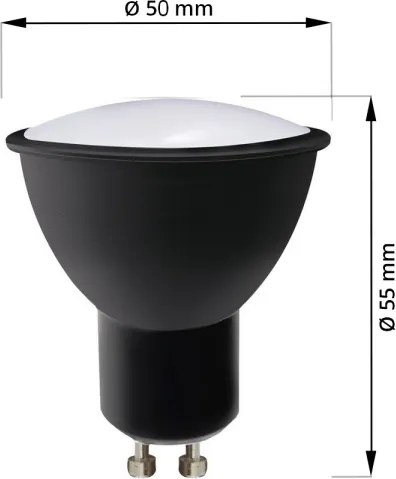 SET 3x Lampadina LED ECOLINE GU10/6W/230V 4000K nero - Brilagi