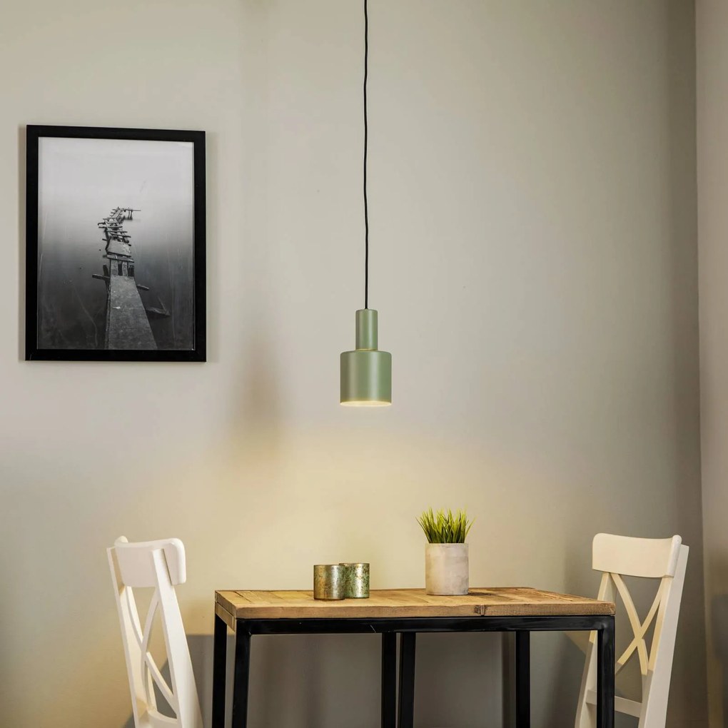 Lampada a sospensione Euluna Selma, a 1 luce, verde, Ø 11 cm