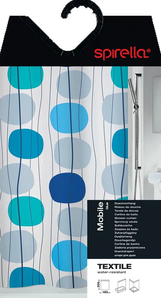 Tenda per doccia 180x200 cm Mobile – Spirella