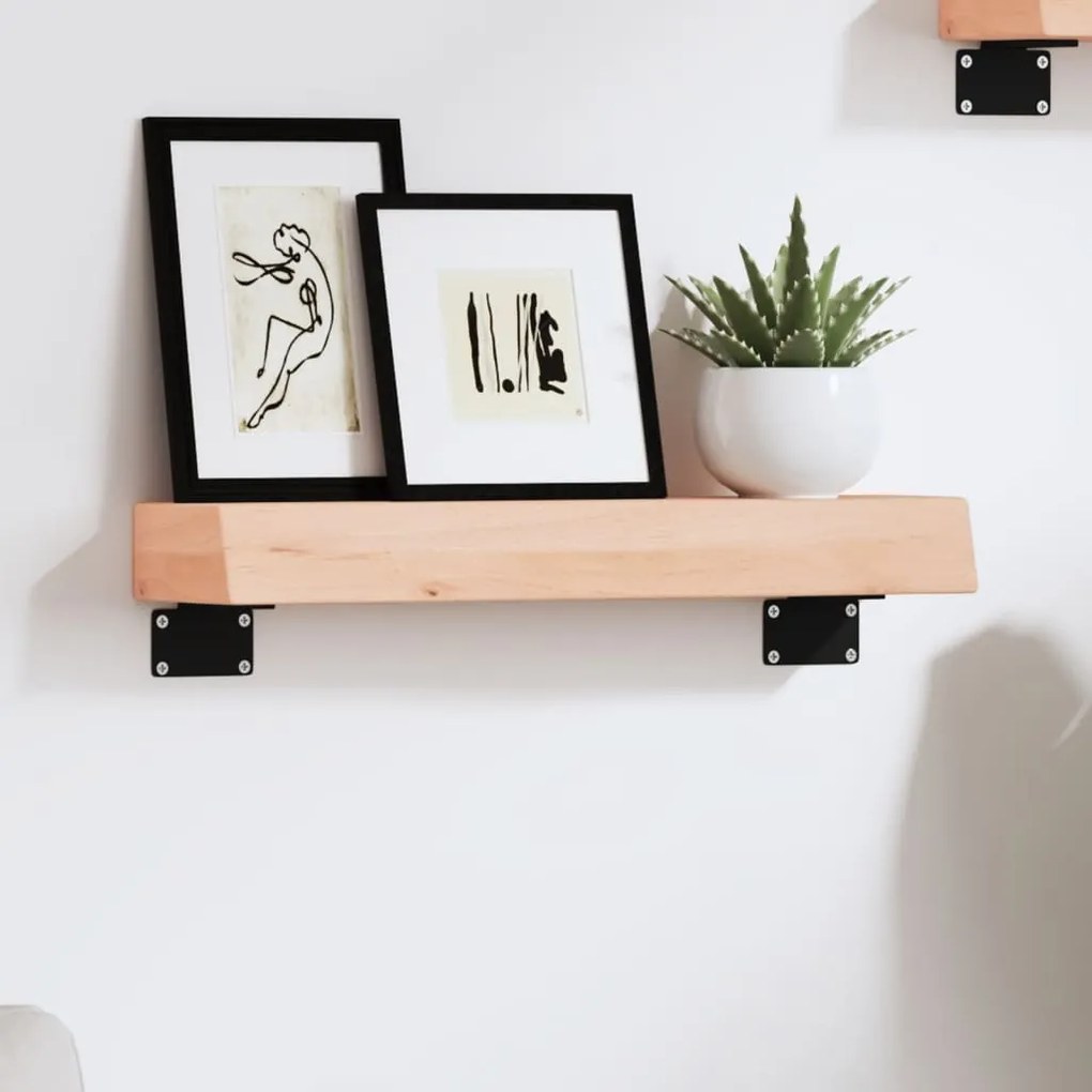 Ripiano A Parete 40x10x6 Cm Legno Massello Rovere Non Trattato /