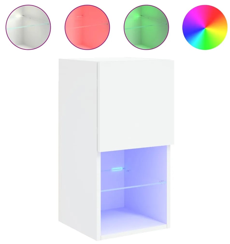 Mobile tv con luci led bianco 30,5x30x60 cm