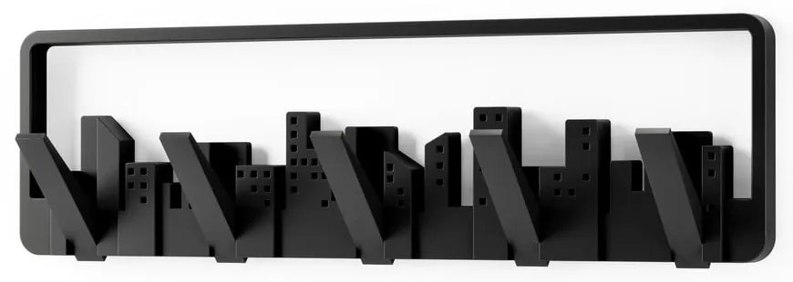 Appendiabiti da parete in plastica nera Skyline - Umbra