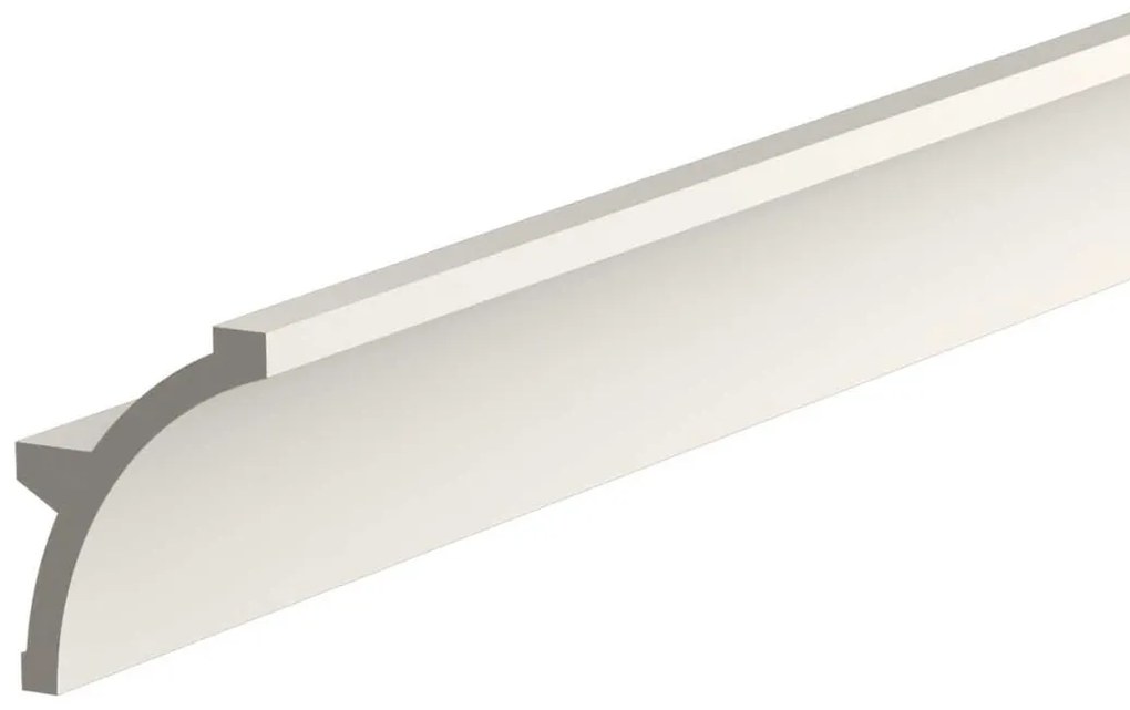 Cornice Pitturabile Stondata XL per parete per Strisce LED - 2m Variante Lunghezza 2 Metri