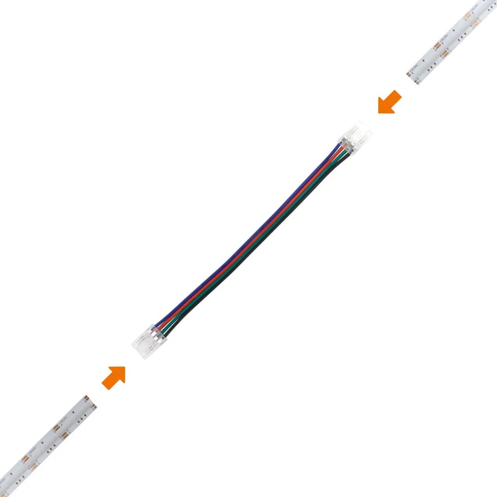 Connettore Angolare per strisce LED RGB COB da 10mm - CF 2PZ