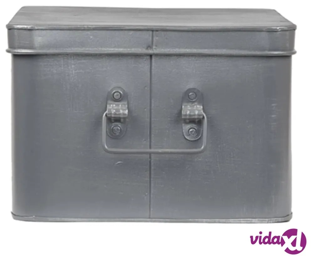 LABEL51 Scatola Portaoggetti Media 35x27x18 cm XL Grigio Anticato