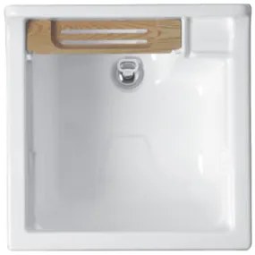 Colavene Jollywash mobile lavatoio 50x50 con cesto portabiancheria bianco lucido