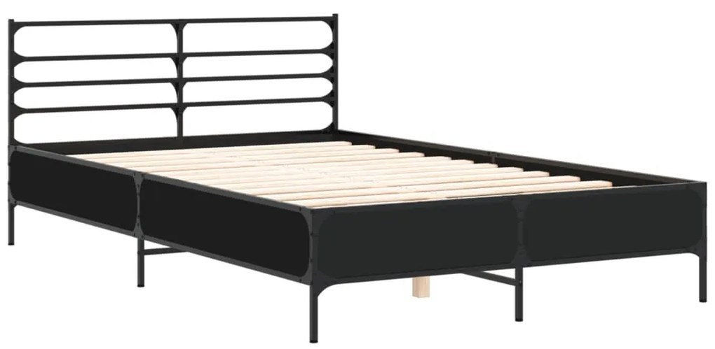 Giroletto nero 120x200 cm in legno multistrato e metallo