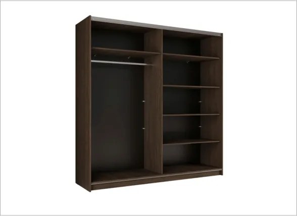 Armadio 200x207h Cm 2 Ante Scorrevoli Con Specchio Arsola Noce
