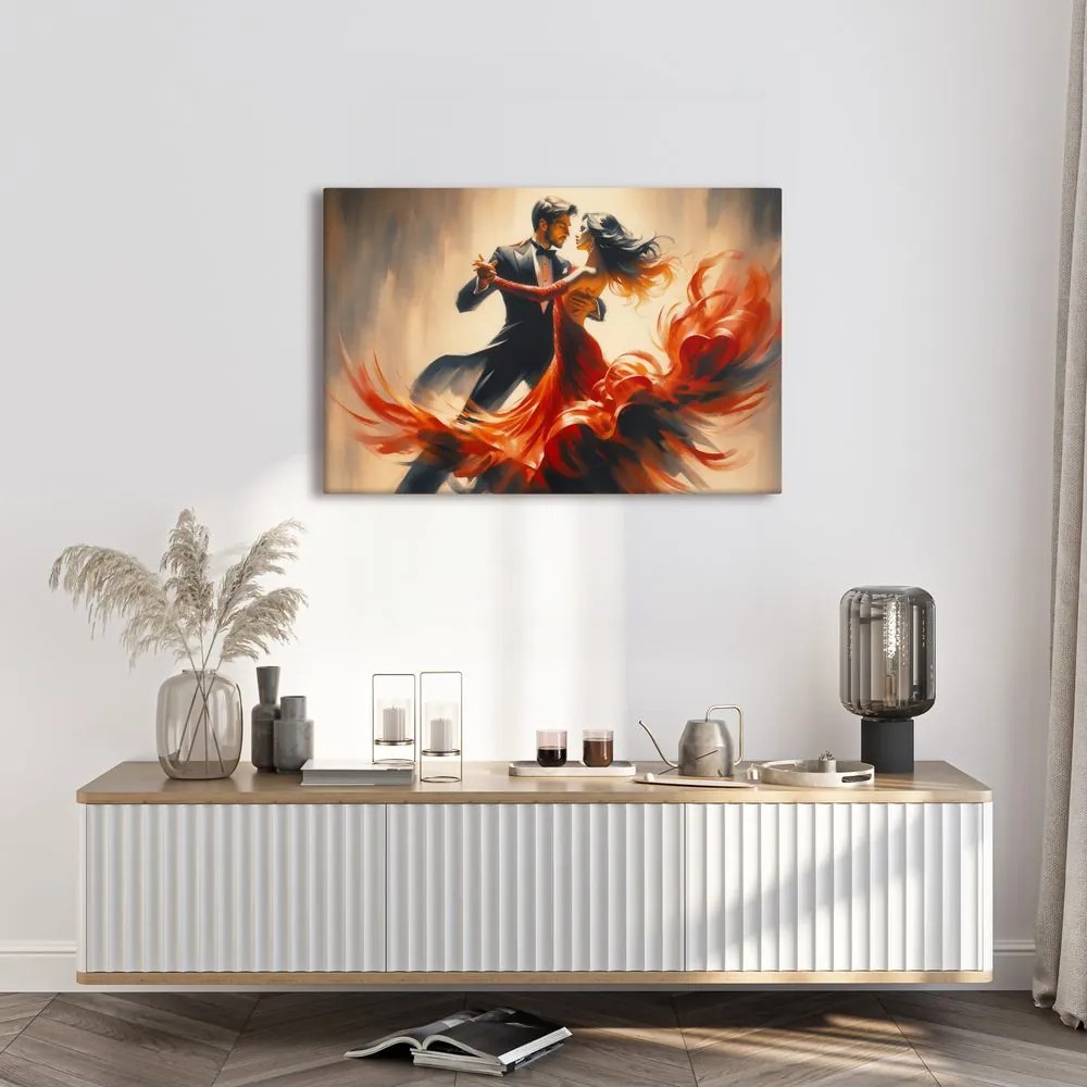 Quadro su tela – Danza in abbraccio di fuoco