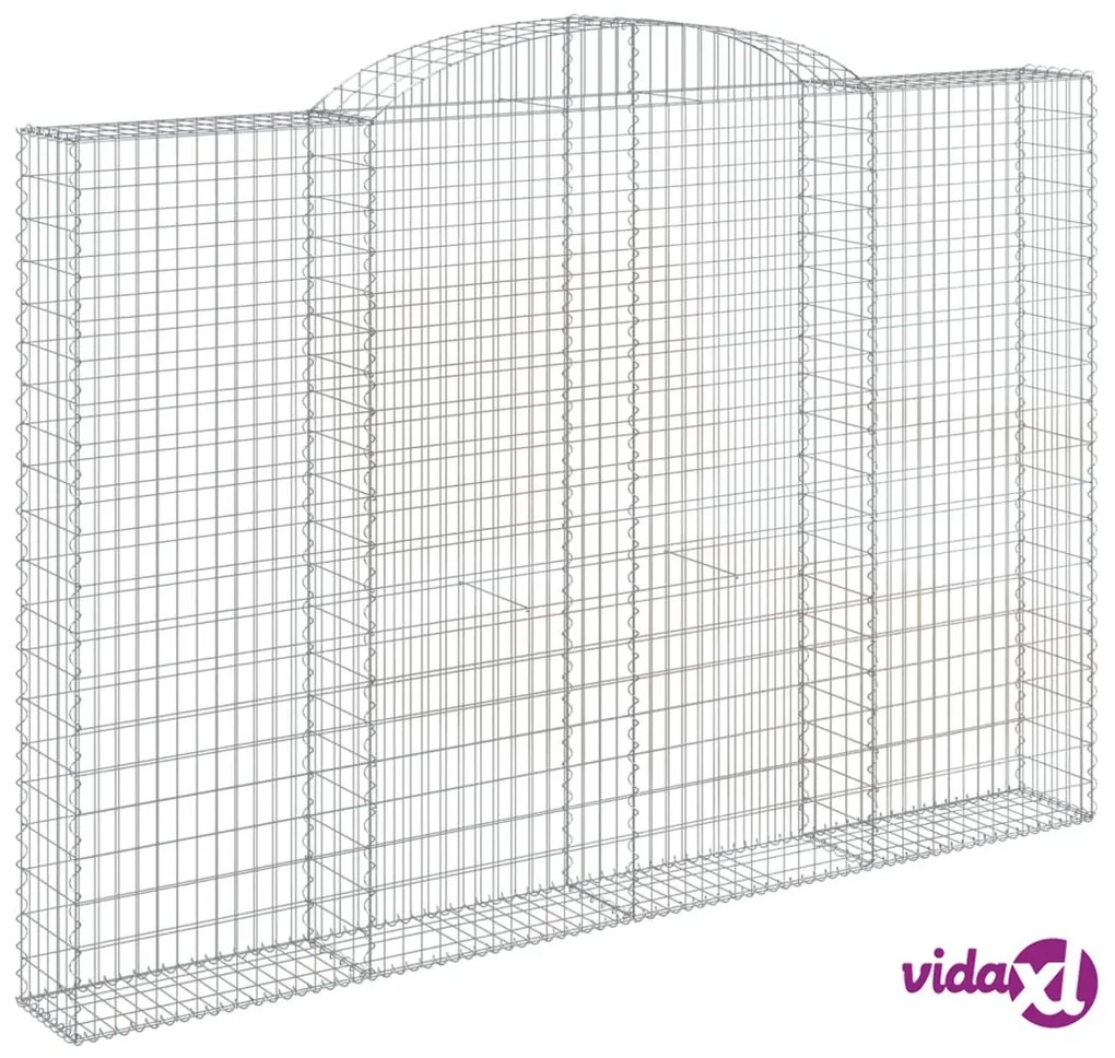 vidaXL Cesti Gabbioni ad Arco 4 pz 300x30x200/220 cm Ferro Zincato