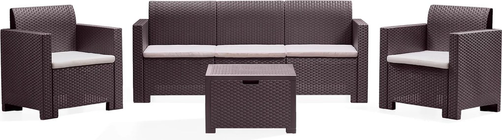 NEBRASKA - salotto da esterno in wicker 3 posti con cuscini